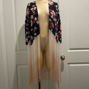 Floral and fringe open from jacket